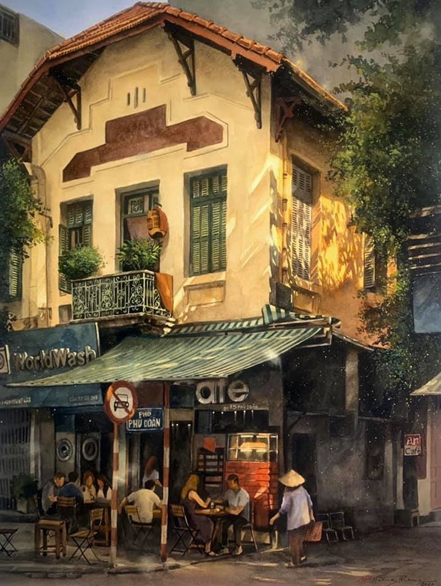 A coffee shop on Phu Doan street in downtown Hanoi