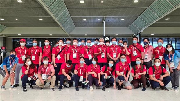 Vietnamese athletes competing at the Tokyo Olympics are about to board a plane home from Japan (Photo: VNA)