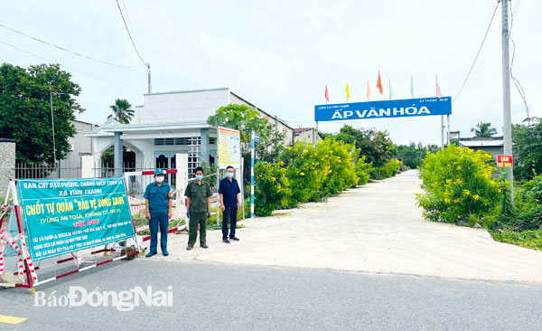 20 ngày liên tiếp xã Vĩnh Thanh (H.Nhơn Trạch) không có ca nhiễm mới trong cộng đồng. Xã đang quyết tâm bảo vệ vùng xanh, không để dịch bệnh xâm nhập. Ảnh: Công Nghĩa