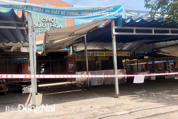 Chợ Bửu Hòa (TP.Biên Hòa) đang tạm ngừng hoạt động để phòng, chống dịch Covid-19.