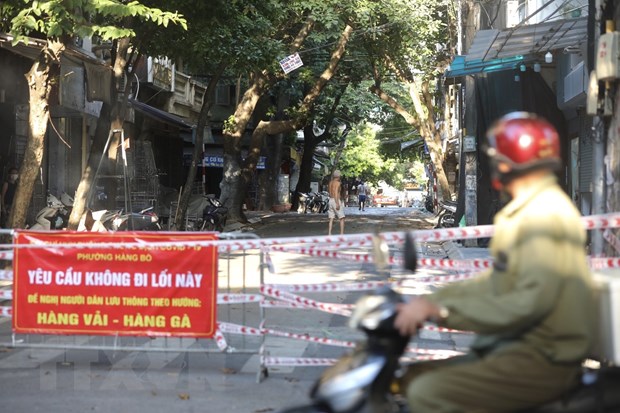 An area in Hà Nội under social distancing. — VNA/VNA Photo