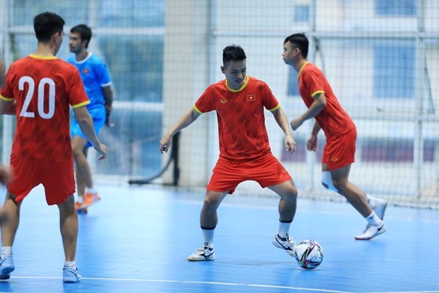 Vietnamese futsal team departs to Spain for training and participating an international four-side tournament. (Photo: VFF)