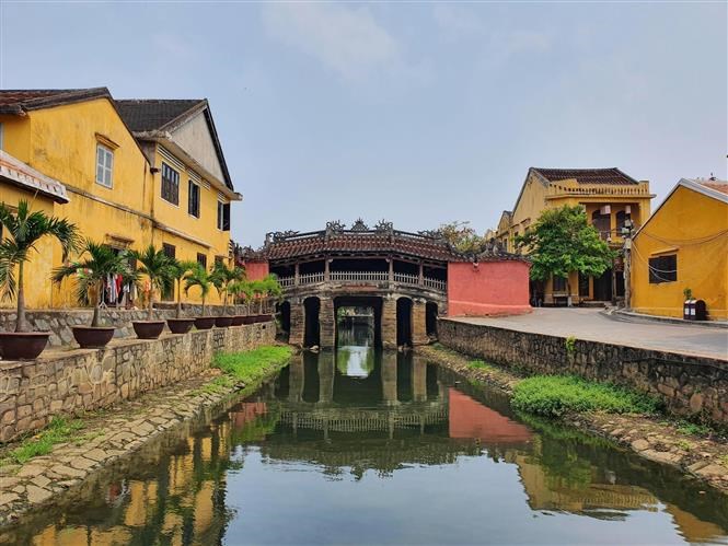 Cau Bridge in Hoi An with unique architectural features. 