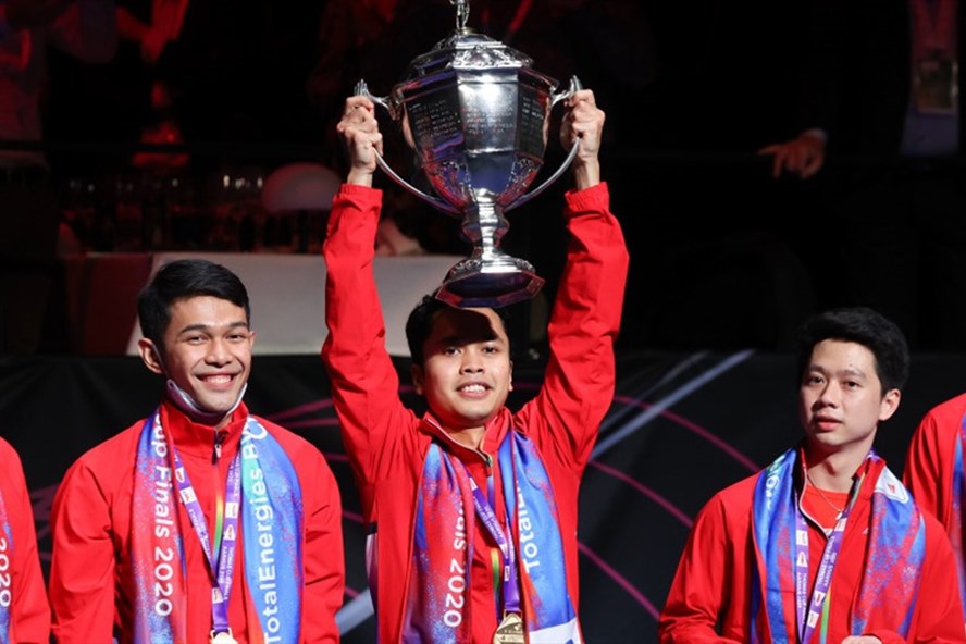 Indonesia đã thắng tuyển cầu lông Trung Quốc 3-0 để vô địch Thomas Cup 2020 (tổ chức năm 2021). Ảnh: Liên đoàn cầu lông thế giới.