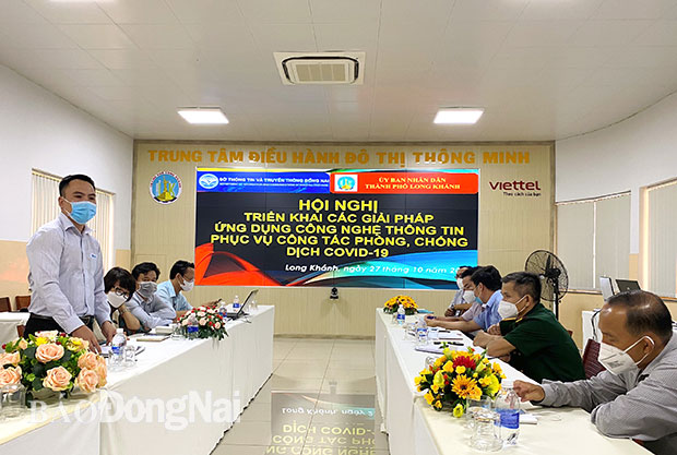 Hội nghị triển khai các giải pháp ứng dụng công nghệ thông tin phục vụ công tác phòng, chống dịch Covid-19 tại TP. Long Khánh