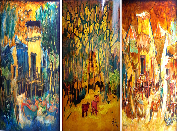 Một số tác phẩm thuộc dòng tranh phong cảnh của họa sĩ Đào Nguyên Tuấn