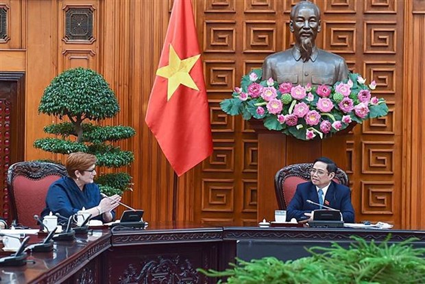 Prime Minister Pham Minh Chinh on November 9 hosted a reception for visiting Australian Minister of Foreign Affairs and Minister for Women Marise Payne. 