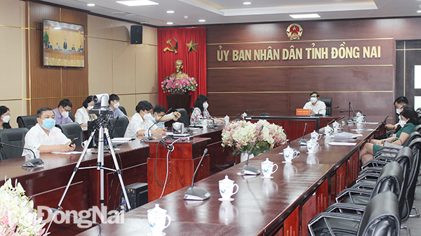 Phó chủ tịch UBND tỉnh Nguyễn Sơn Hùng chủ trì hội nghị tại điểm cầu Đồng Nai.