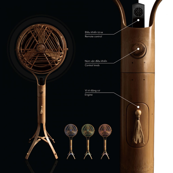 A bamboo electric fan by young designer Nguyen Huynh Nam. 