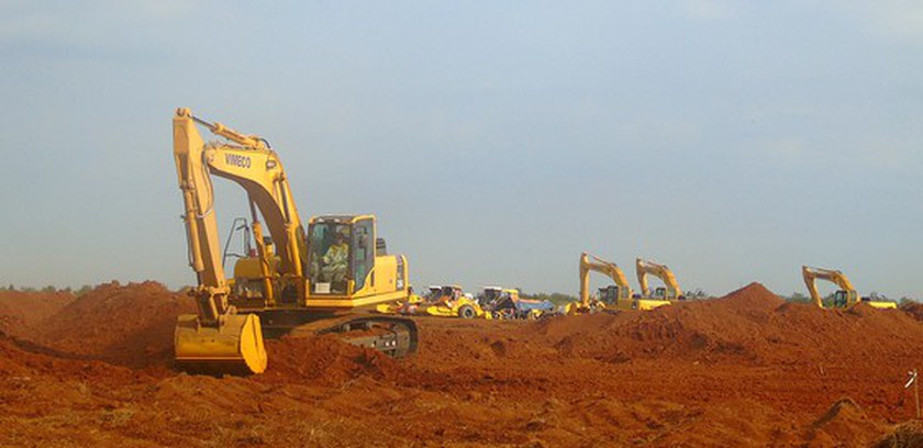 Busyness on construction site of Long Thanh International Airport