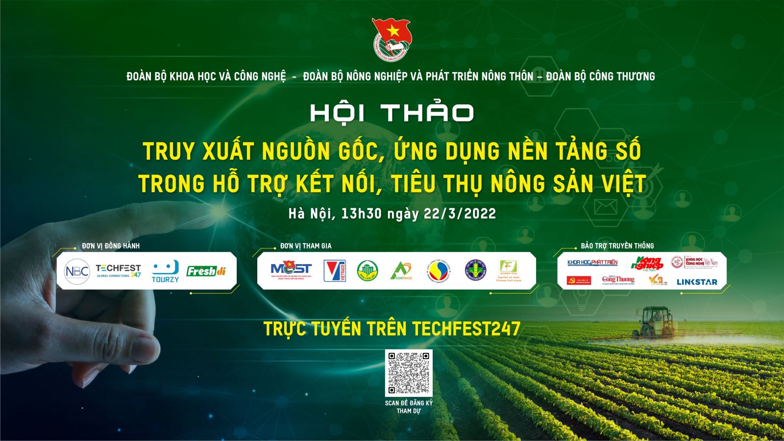 Hội thảo “Truy xuất nguồn gốc, ứng dụng nền tảng số trong hỗ trợ kết nối, tiêu thụ nông sản Việt”.