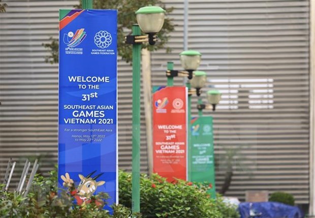 Banners welcoming SEA Games 31 have been set up (Photo: VNA)