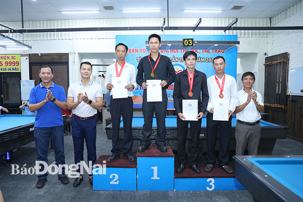 Giải vô địch billiards Đại hội Thể dục thể thao tỉnh: Cơ thủ Tô Đăng Khoa vô địch carom 3 băng