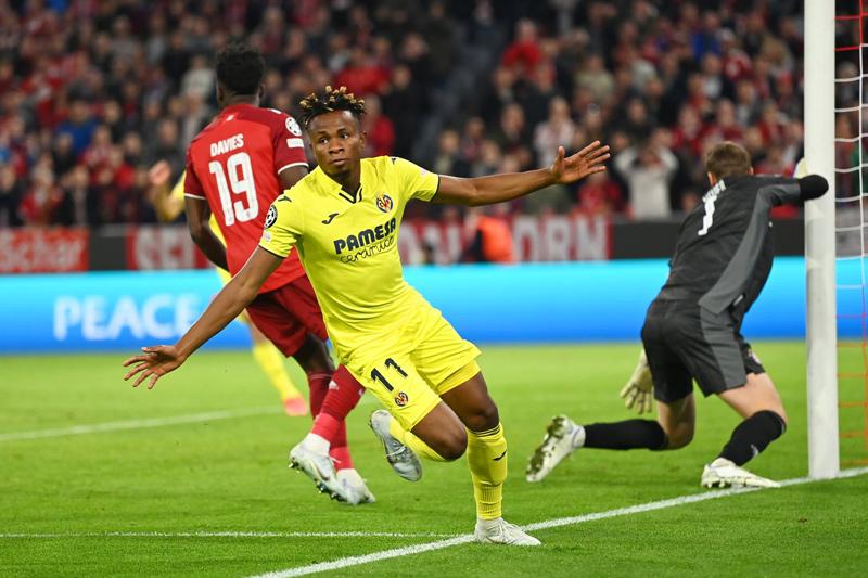  Samuel Chukwueze lẻn xuống ghi bàn gỡ hòa 1-1 cho đội khách ở phút 88