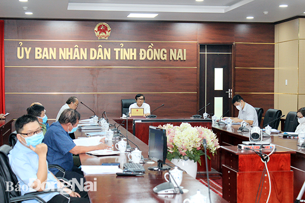Phó chủ tịch UBND tỉnh Nguyễn Sơn Hùng tham dự hội nghị tại điểm cầu Đồng Nai