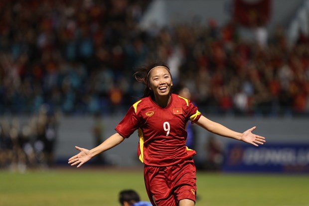 Captain Huynh Nhu scores the only goal for Vietnam (Photo: VNA) 