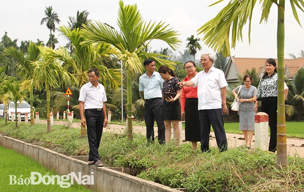  Chủ tịch Ủy ban MTTQ Việt Nam tỉnh Cao Văn Quang cùng đoàn khảo sát đã đến thăm quan mô hình sáng - xanh - sạch - đẹp, mô hình sản xuất lúa sạch trên địa bàn xã Sông Ray, H.Cẩm Mỹ.