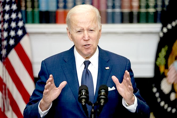 Tổng thống Mỹ Joe Biden phát biểu tại Nhà Trắng ở Washington, DC, ngày 24-5-2022