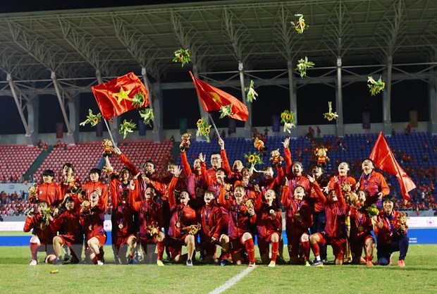 Vietnamese women's football team win gold medal at SEA Games 31 (Photo: VNA)