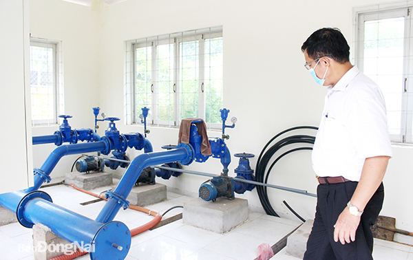 Công trình  cấp nước sạch  tại xã Sông Thao, H.Trảng Bom mới đầu tư nâng cấp nhưng công suất hoạt động  đạt khoảng 46% 	Ảnh: L.An