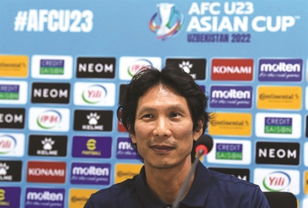 Gong Oh-kyun, U23 Vietnam's head coach, in his first post-match press conference. (Photo: VNA)