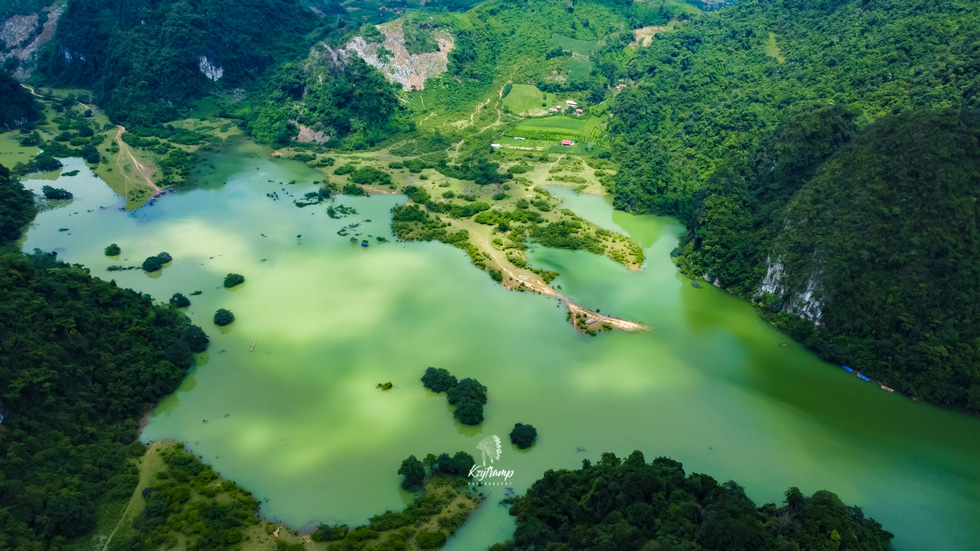 A panoramic view over the Dong Lam Steppe in the northern province of Lang Son in the floating season, often likened to Vietnam's famous Ha Long Bay in the northern province of Quang Ninh. 