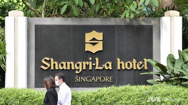 Shangri-La hotel in Singapore where the dialogue takes place.