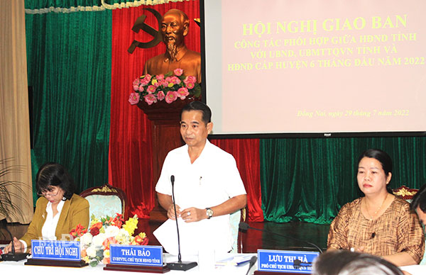 Chủ tịch HĐND tỉnh Thái bảo phát biểu tại hội nghị. Ảnh: Nga Sơn