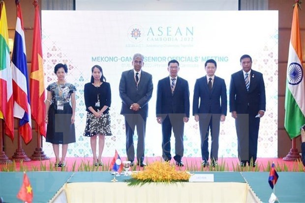 Representatives of the participating countries attend the Mekong-Ganga Senior Officials' Meeting. 