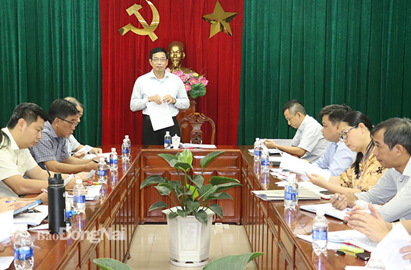 Phó chủ tịch UBND tỉnh Võ Văn Phi chỉ đạo tại cuộc họp. Ảnh: Hương Giang