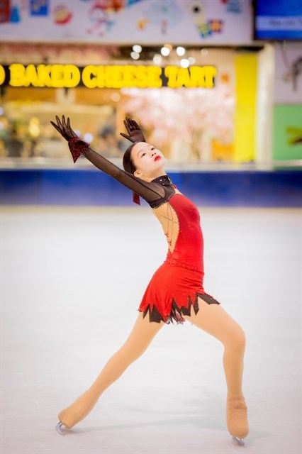 Tran Khanh Linh is one of five Vietnamese athletes to compete in the Junior Grand Prix of Figure Skating events in September and October. (Photo courtesy of Trang Trinh)