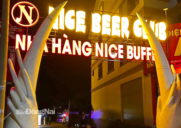 Quán bar trá hình Nice Beer Club tại xã Phước Thiền (H.Nhơn Trạch) - nơi phát hiện nhiều đối tượng sử dụng ma túy. Ảnh: Trần Danh