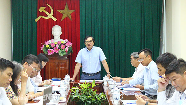 Phó chủ tịch UBND tỉnh Nguyễn Sơn Hùng phát biểu chỉ đạo tại buổi làm việc. Ảnh: My Ny