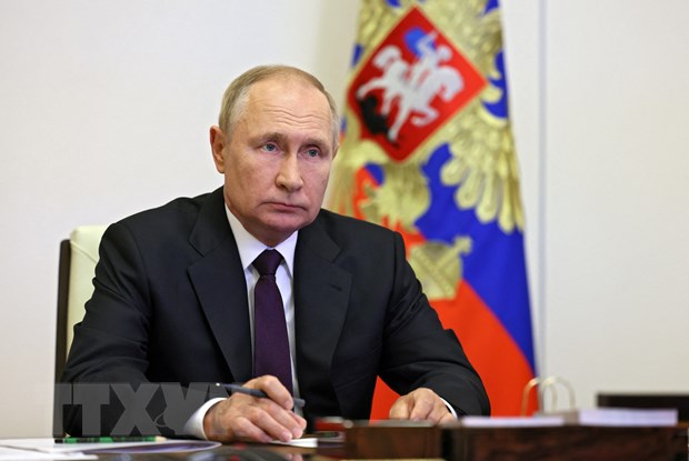 Tổng thống Nga Vladimir Putin tại một cuộc họp ở ngoại ô Moskva, ngày 13-9-2022. Ảnh: AFP/TTXVN