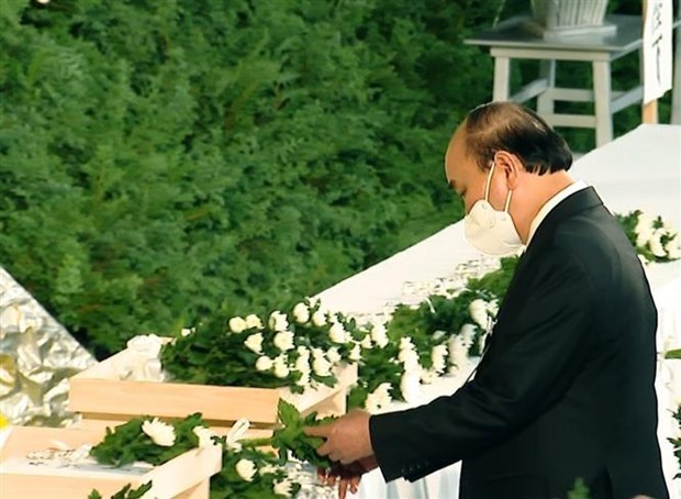 President Nguyen Xuan Phuc at the state funeral of late Japanese Prime Minister Abe Shinzo. 