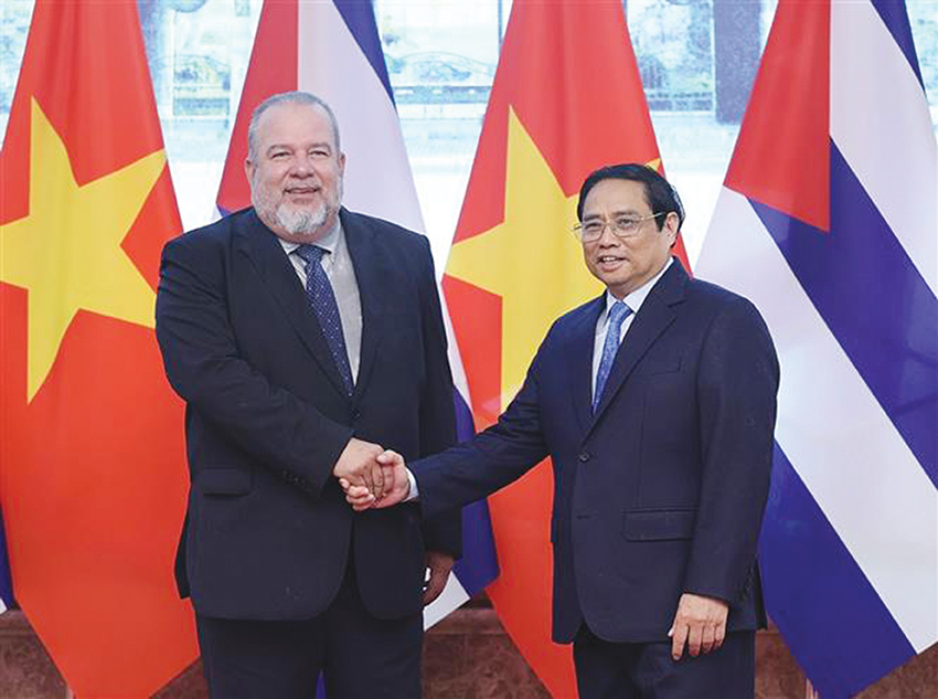 Thủ tướng Phạm Minh Chính chủ trì lễ đón Thủ tướng Cộng hòa Cuba Manuel Marrero Cruz thăm hữu nghị chính thức Việt Nam