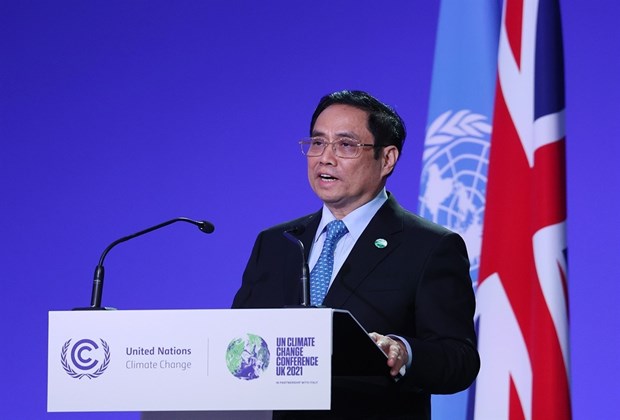 Prime Minister Pham Minh Chinh speaks at COP26. 