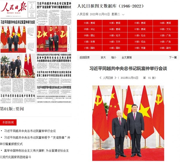 Party General Secretary Nguyen Phu Trong’s visit makes headlines in China. 