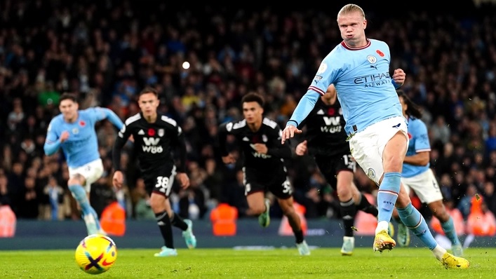 Erling Haaland ghi bàn quyết định chiến thắng cho Man City. (Nguồn: Getty Images)