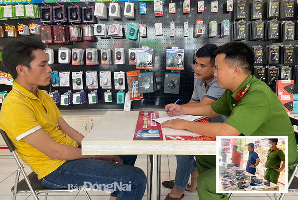 Bắt đối tượng trộm cắp tài sản của cửa hàng bán điện thoại, máy tính