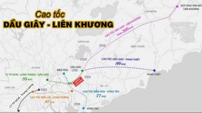 The plan of the Dau Giay-Lien Khuong expressway - PHOTO: VNA