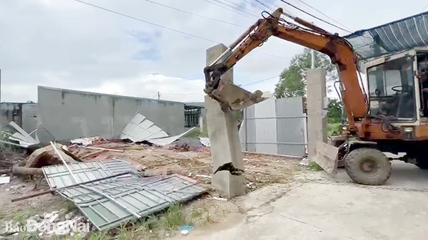 Một trong 3 công trình xây dựng trái phép vừa bị cưỡng chế tại KP 4C, phường Trảng Dài, TP. Biên Hòa