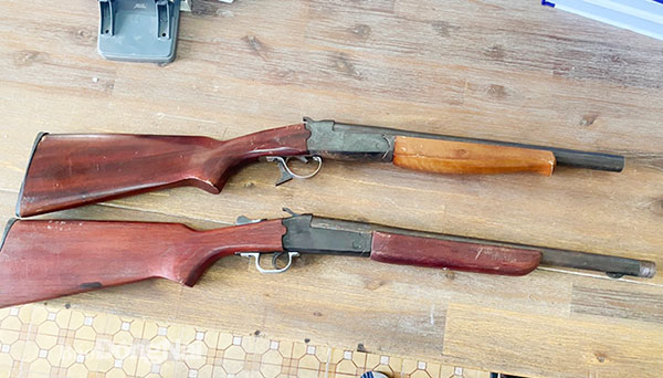 Công an H.Vĩnh Cửu tạm giữ các khẩu súng tự chế của một số đối tượng dùng săn bắt động vật rừng