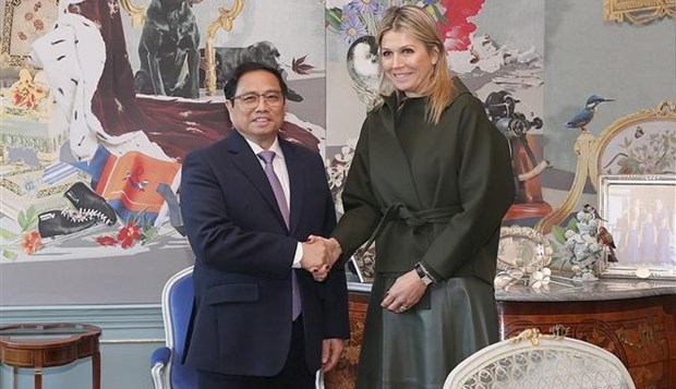 Prime Minister Pham Minh Chinh meets Queen Maxima of the Netherlands on December 12. 