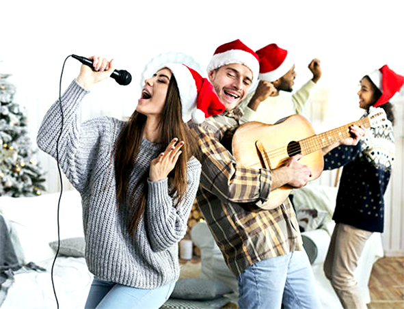 Chơi guitar và hát bài hát về Giáng sinh. Nguồn: travel.earth