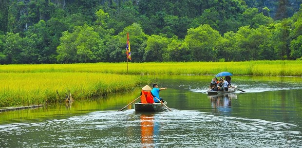 Tourists visit Tam Coc in Ninh Binh province (Photo: VNA)