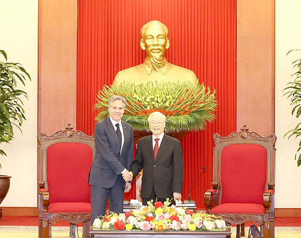 Tổng bí thư Nguyễn Phú Trọng tiếp Ngoại trưởng Hoa Kỳ Antony Blinken