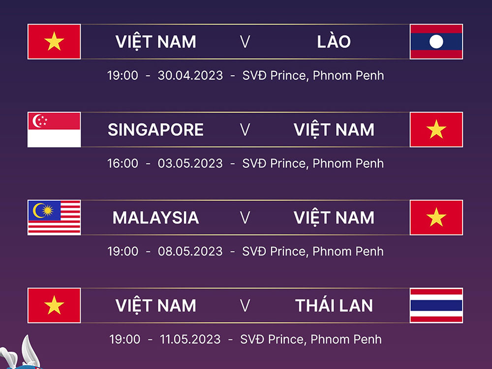 Lịch thi đấu của U.22 Việt Nam tại Bảng B