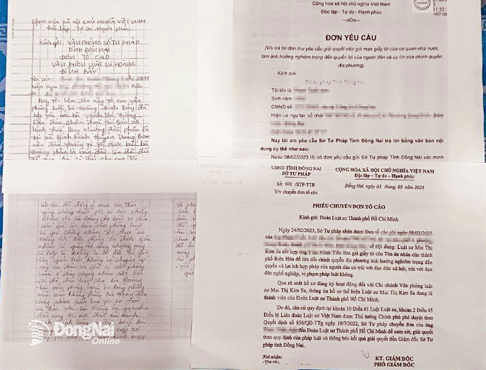 Nhiều đơn thư phản ảnh, tố cáo của người dân gửi đến các cơ quan chức năng về nội dung liên quan đến 2 Văn phòng luật sư: Hoàng Đình Bảy và Mai Thị Kim Sa