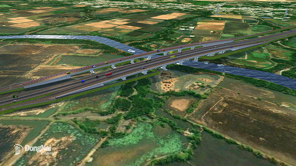 Đối với phần đường cao tốc, dự án chỉ đầu tư 5km từ Km0+000 đến Km5+000 khớp nối với dự án thành phần 1A. Đối với phần đường song hành sẽ đầu tư dọc 2 bên tuyến cao tốc cho toàn đoạn tuyến dài hơn 11km bao gồm 2 cầu vượt sông Rạch Chạy trên đường song hành (ảnh 2 cầu vượt sông Rạch Chạy trên đường song hành)
